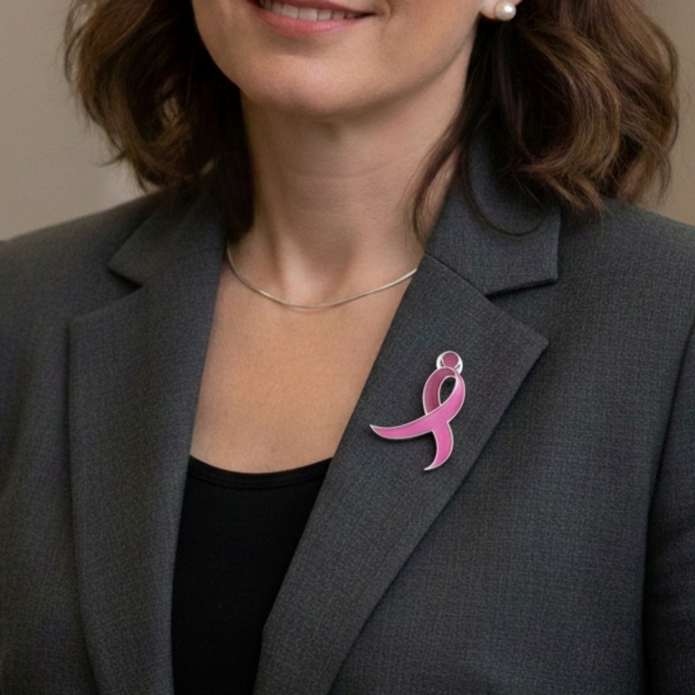 Pink Breast Cancer Awareness Ribbon Enamel Pin